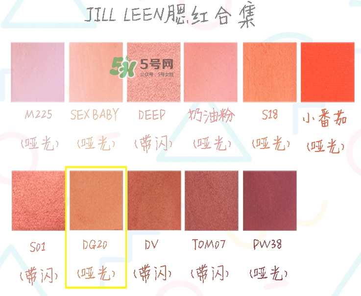 jill leen腮紅色號_jill leen腮紅試色圖