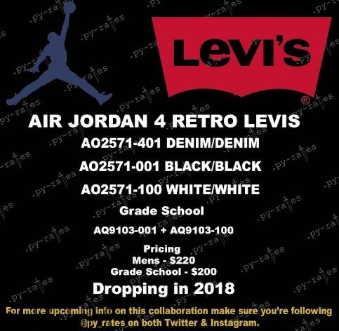 levis與air jordan 4聯(lián)名系列有哪幾款？