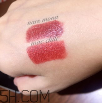 nars mona和mac chili顏色一樣嗎？nars mona和chili試色對比