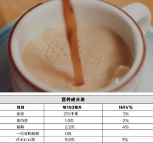 杯裝蘭芳園絲襪奶茶熱量和成分