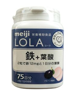 meiji明治lola鐵+葉酸咀嚼片功效與作用